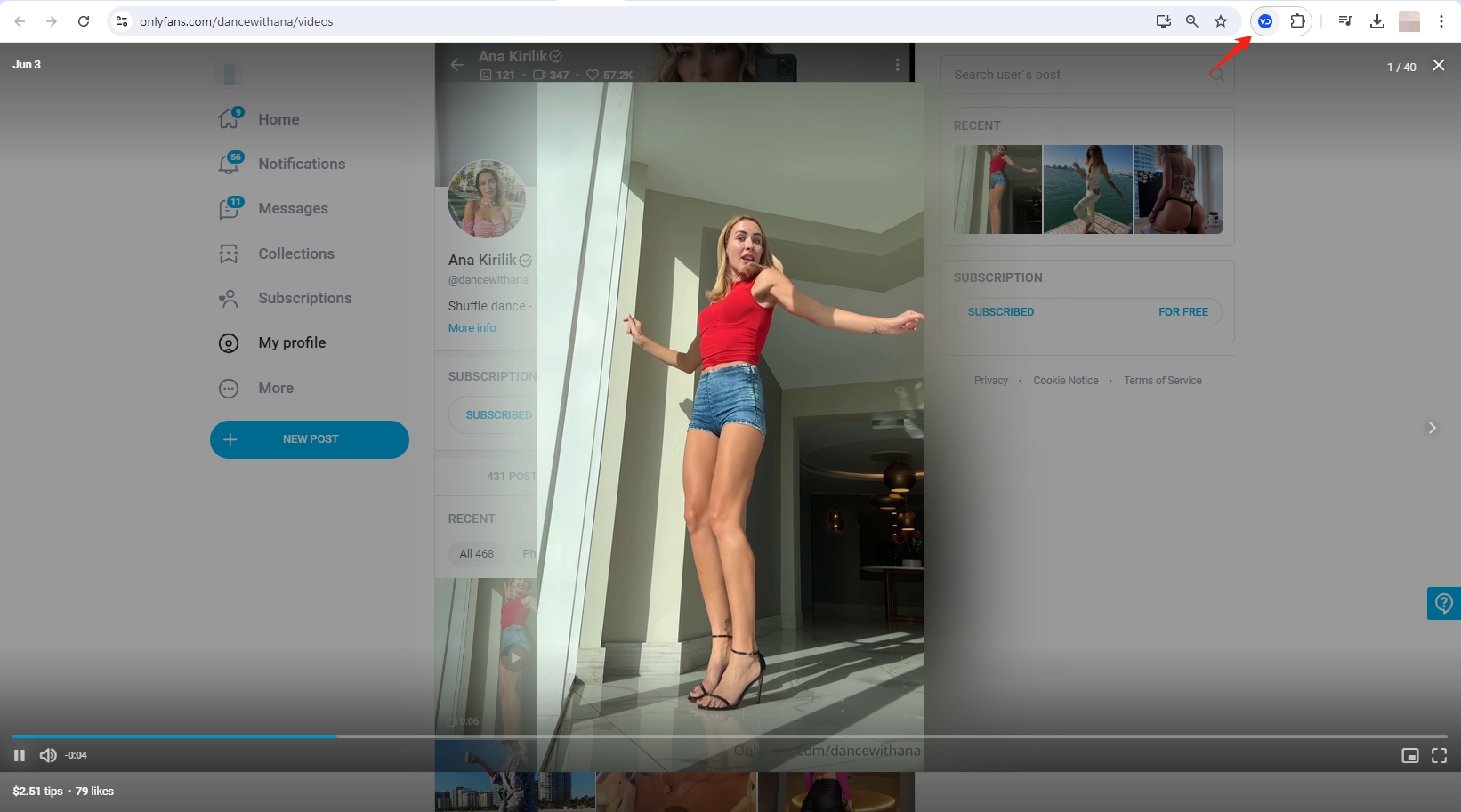активировать расширение для загрузки видео