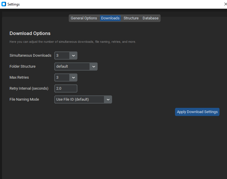 coomerdl settings