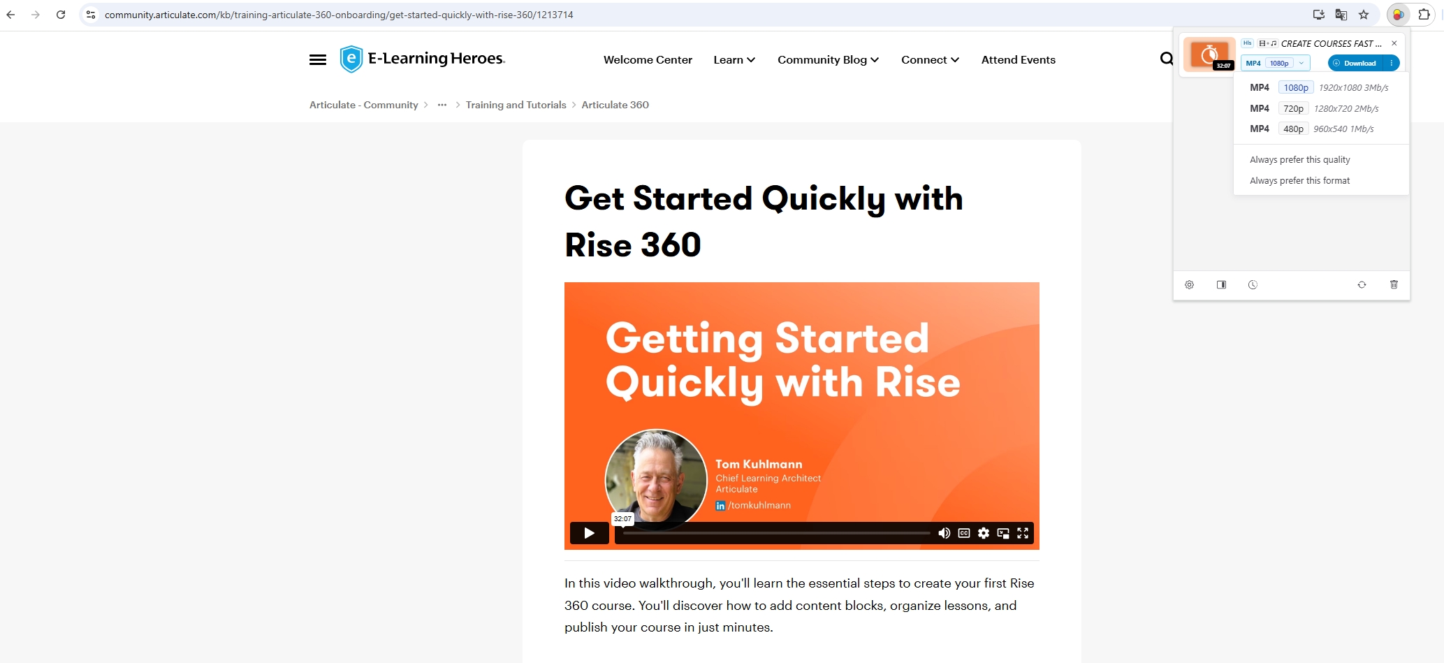 download articulate video with extension