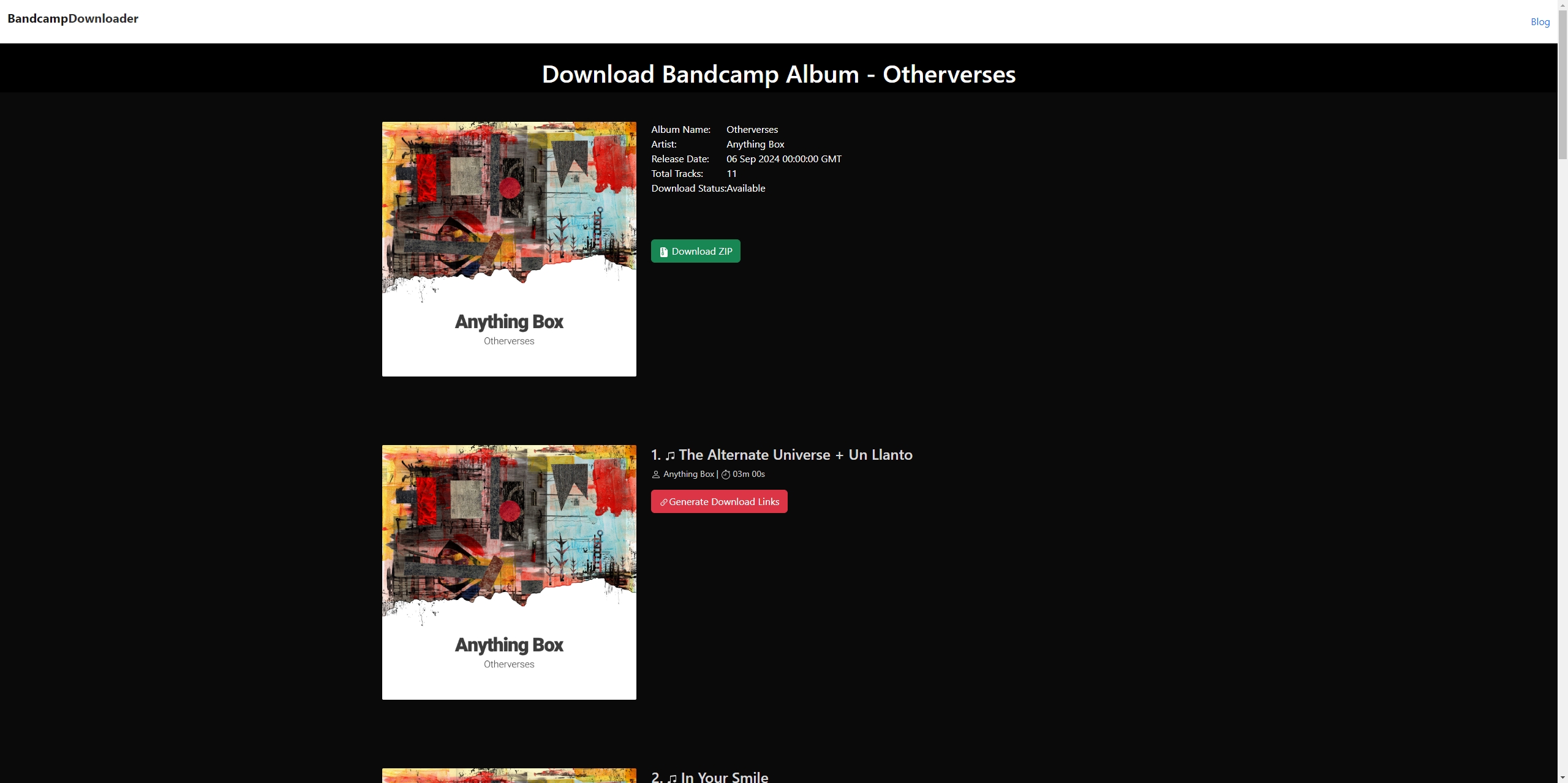 Descargar álbum de Bandcamp con descargador en línea