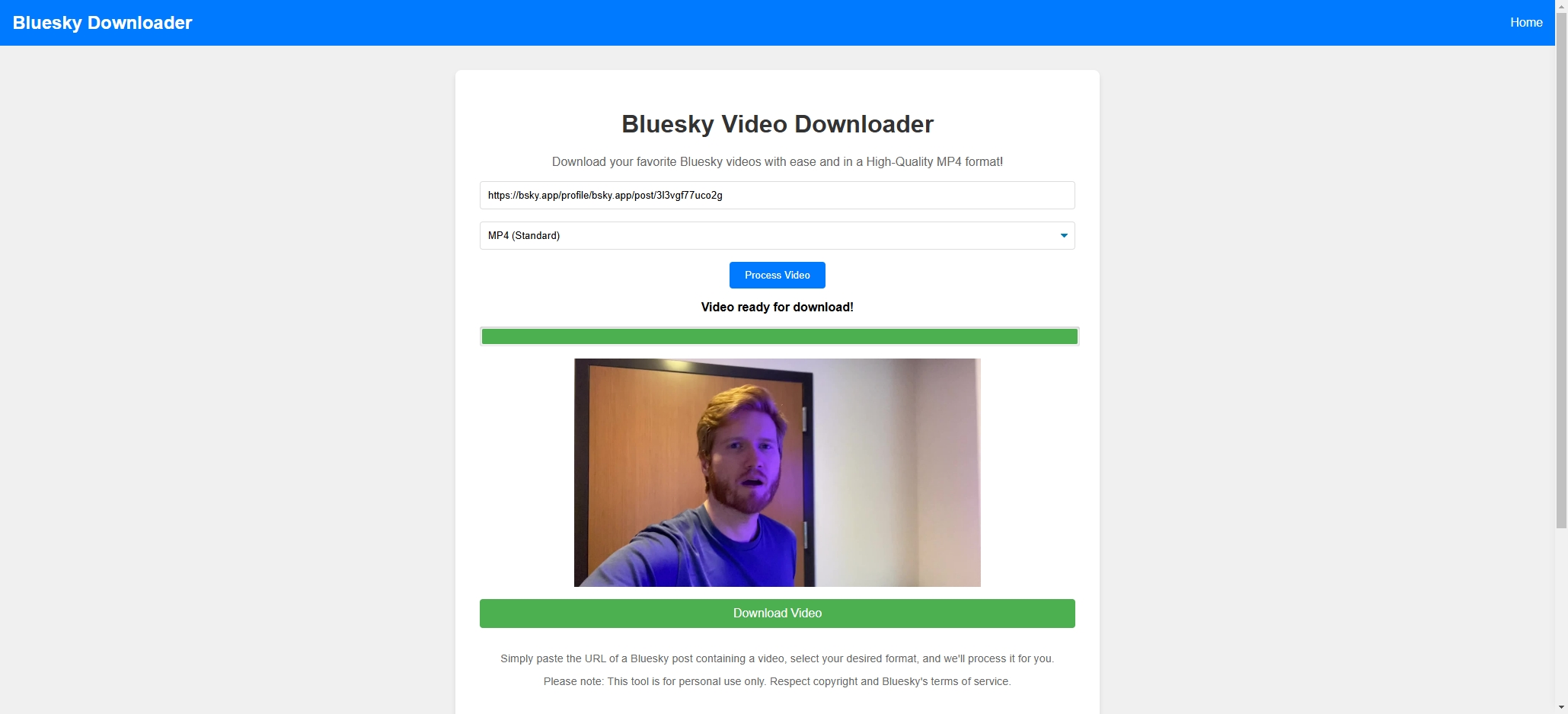 scarica video bluesky con downloader online