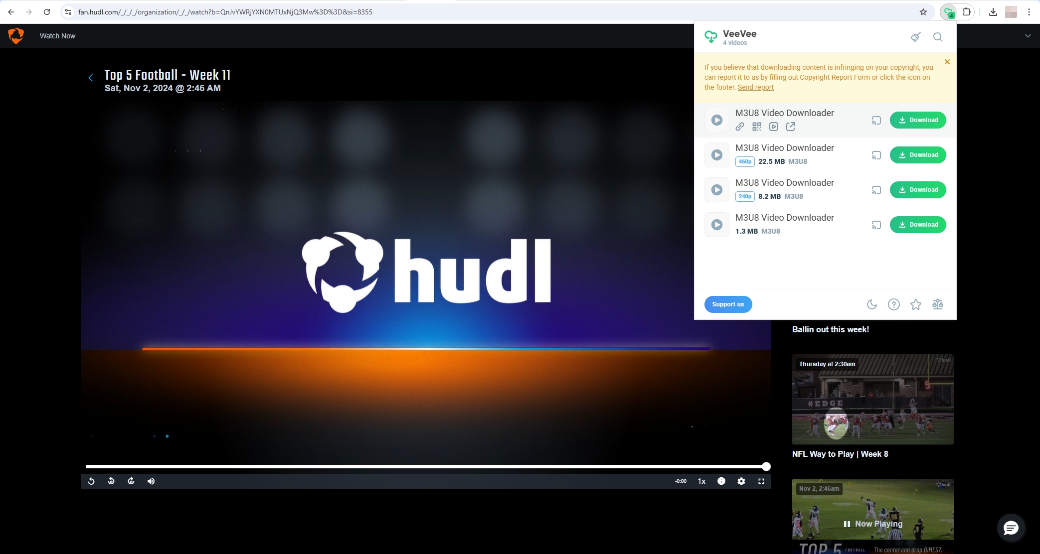 download hudl video with extension