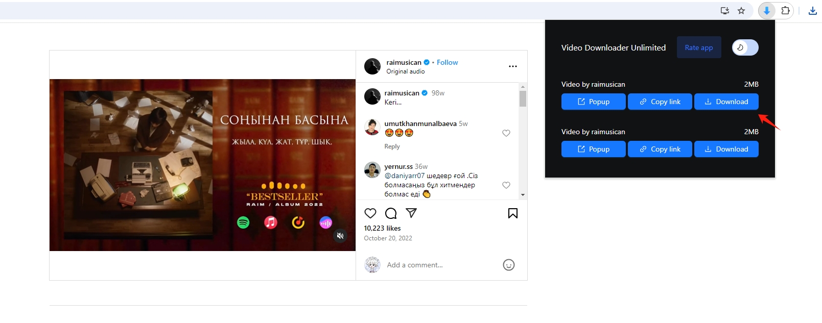 download ig audio with extension