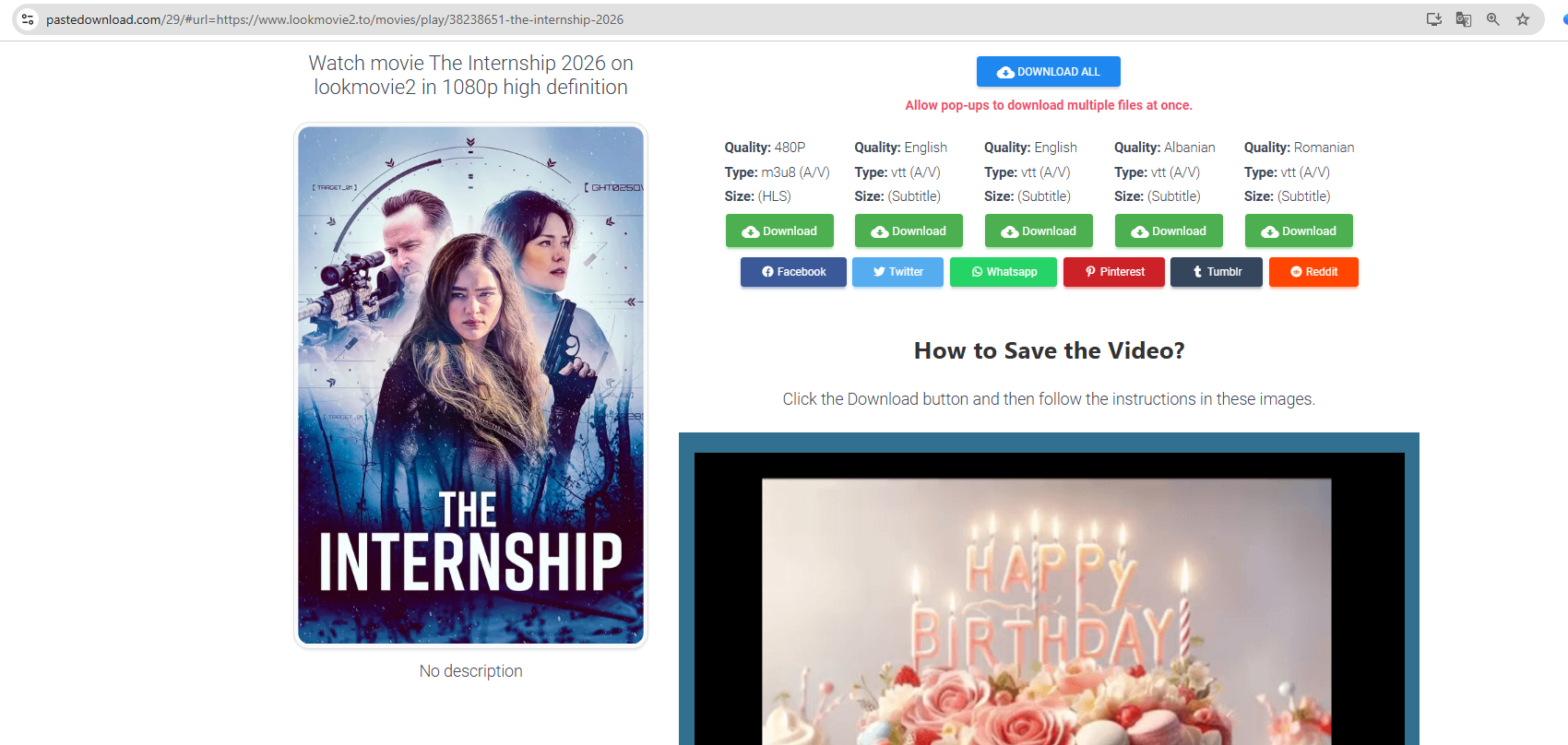 Baixe o LookMovie com o programa de download online.