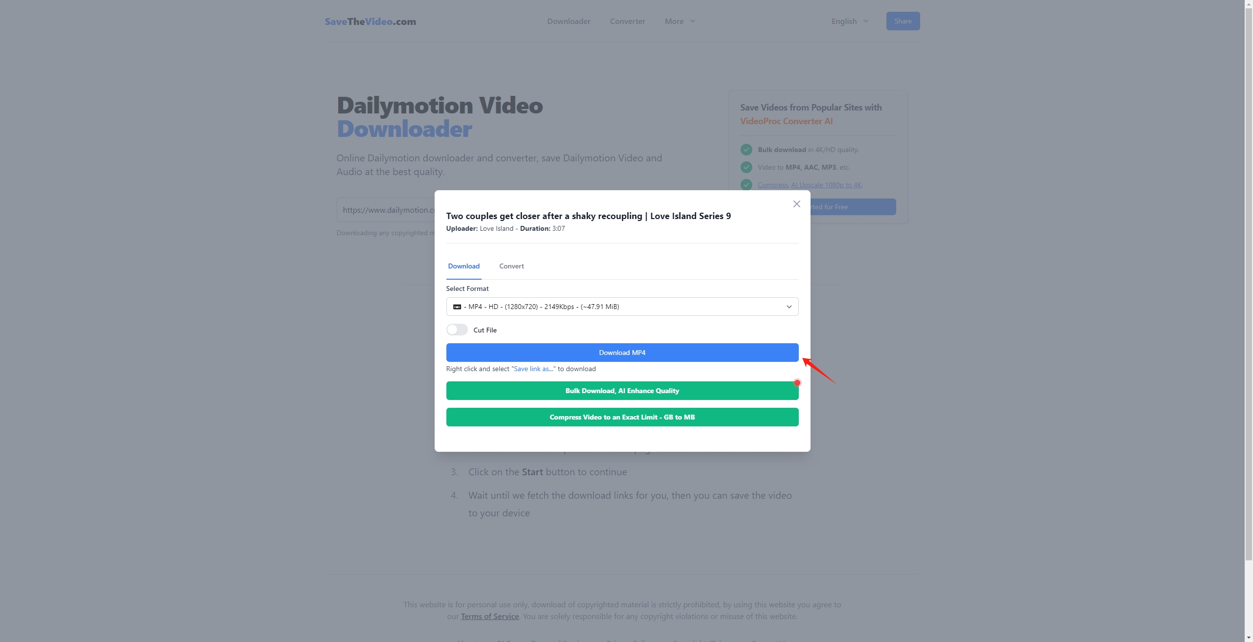 download love island video with online downloader