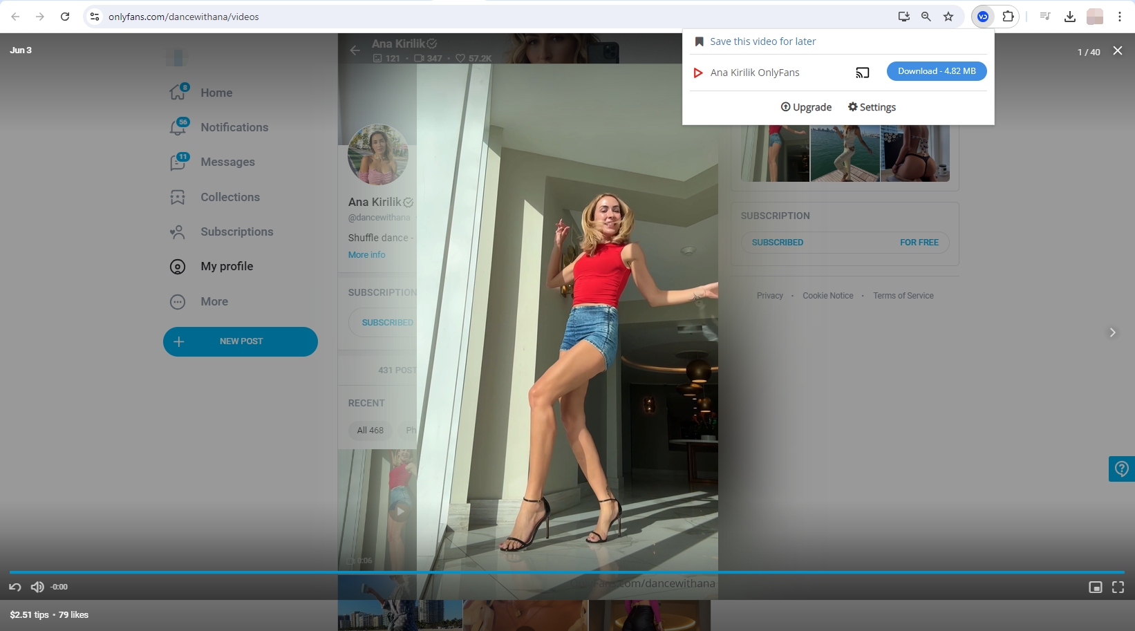 Скачать видео с OnlyFans с помощью Video Downloader Plus