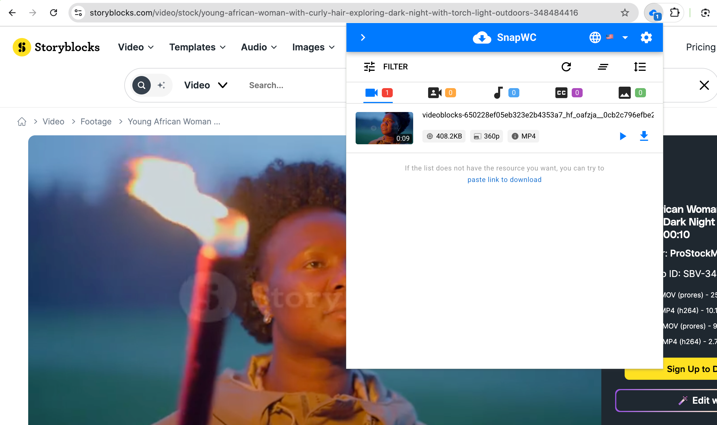 download storyblocks with extension
