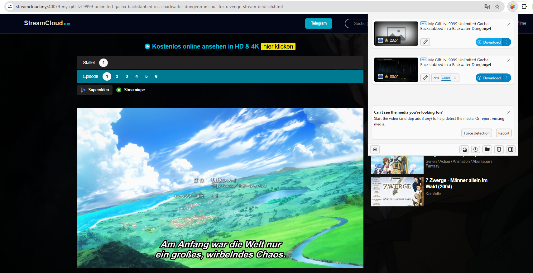 download streamcloud video with extension