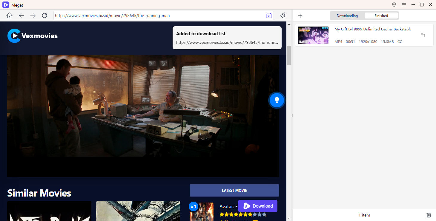 Vexmovies mit Meget herunterladen