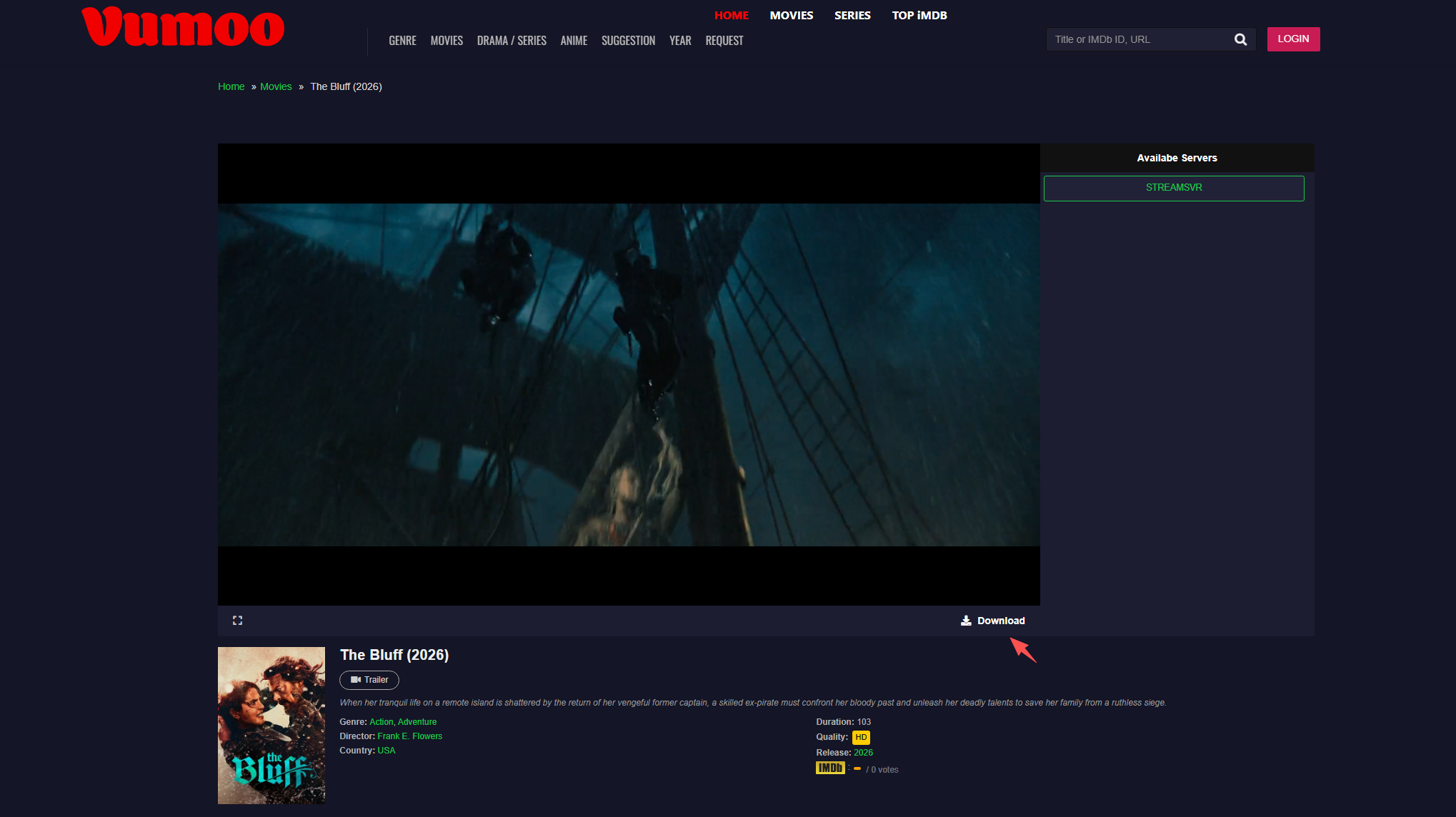 Скачайте фильм Vumoo с помощью функции загрузки с сайта.