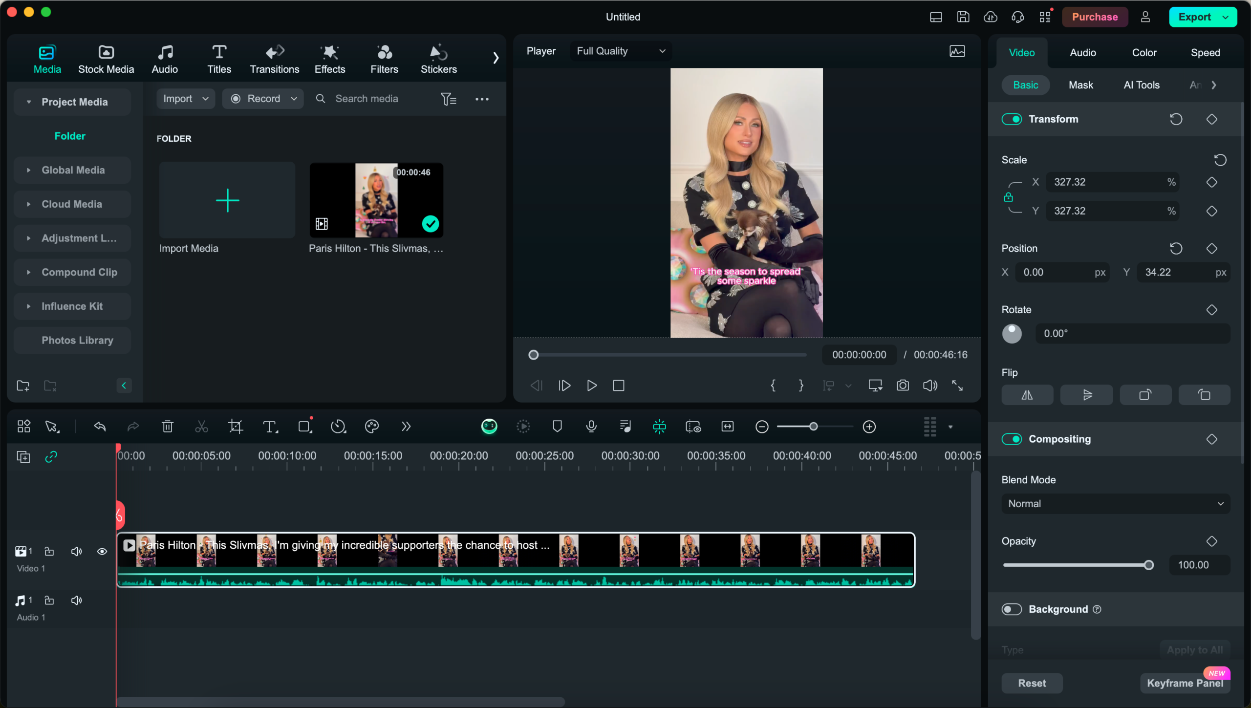 filmora crop twitter video in 9 16