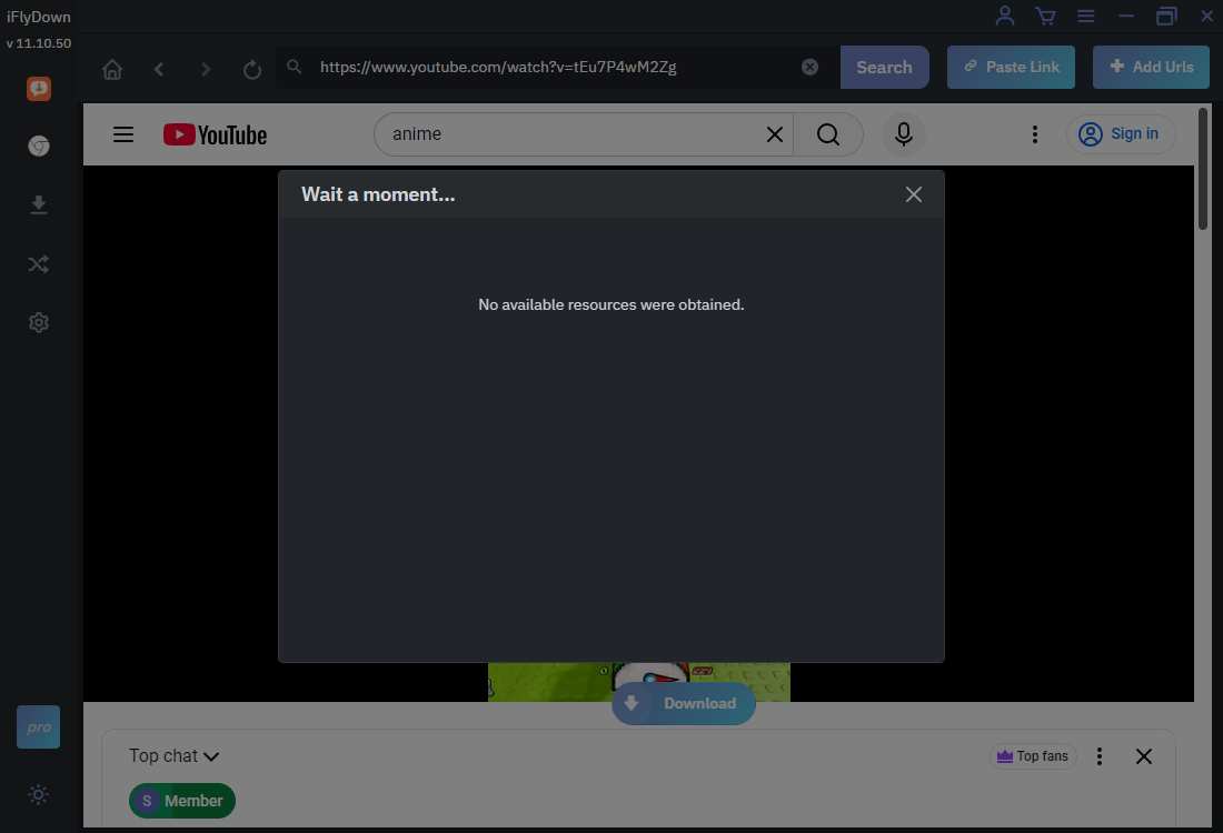 iflydown fail to detect video