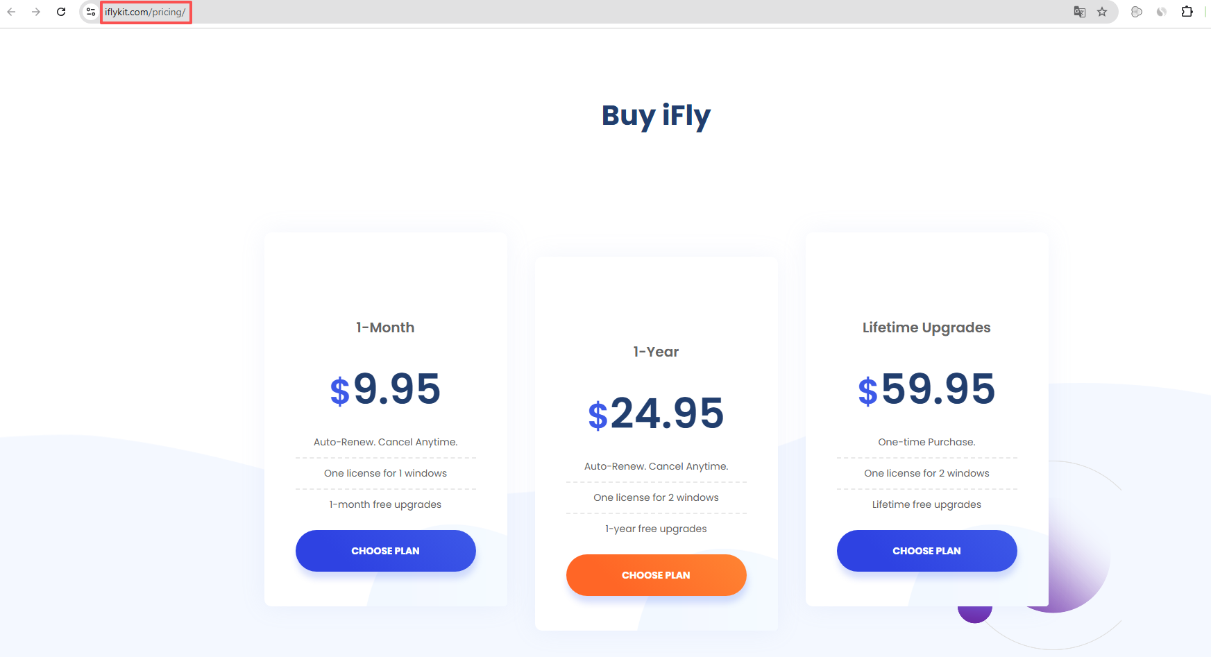 iflydown pricing domain