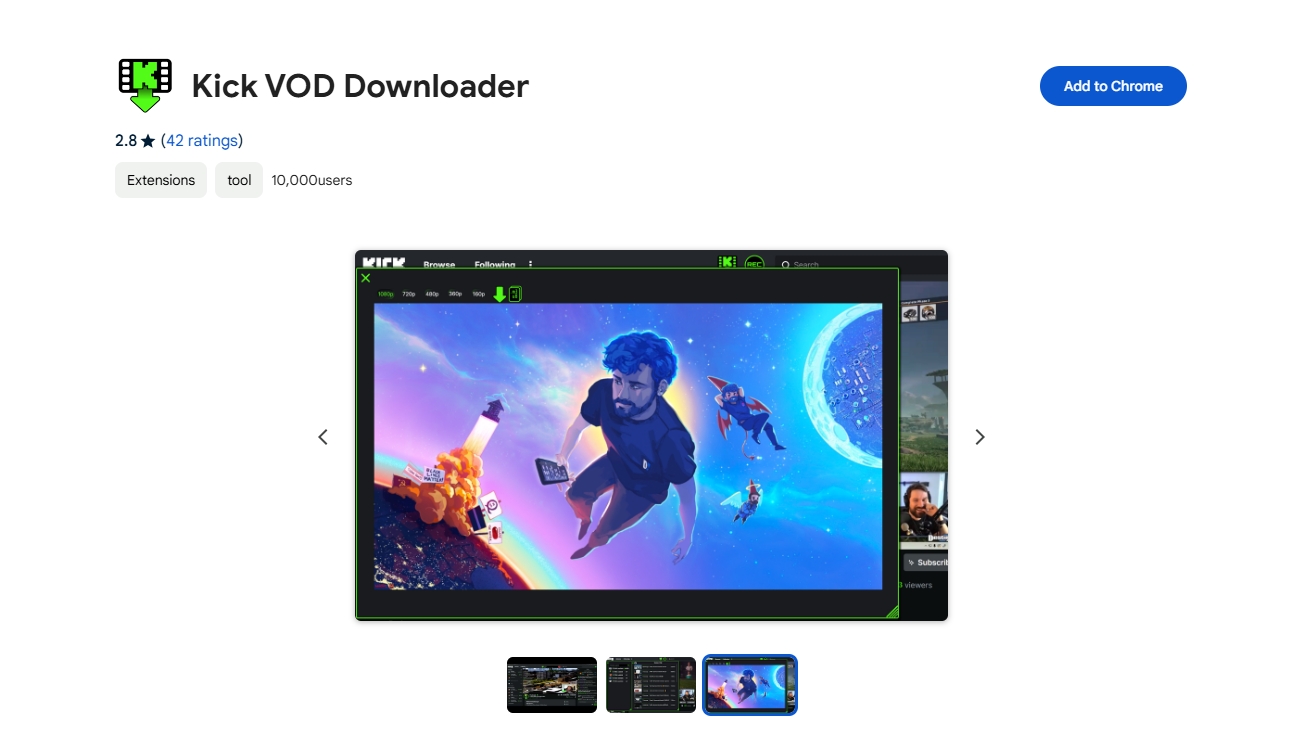 kick vod downloader extension