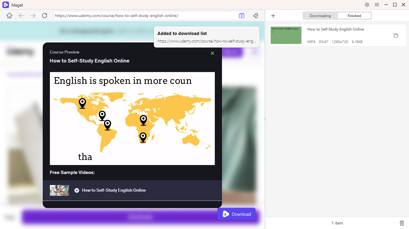 meget download english course video
