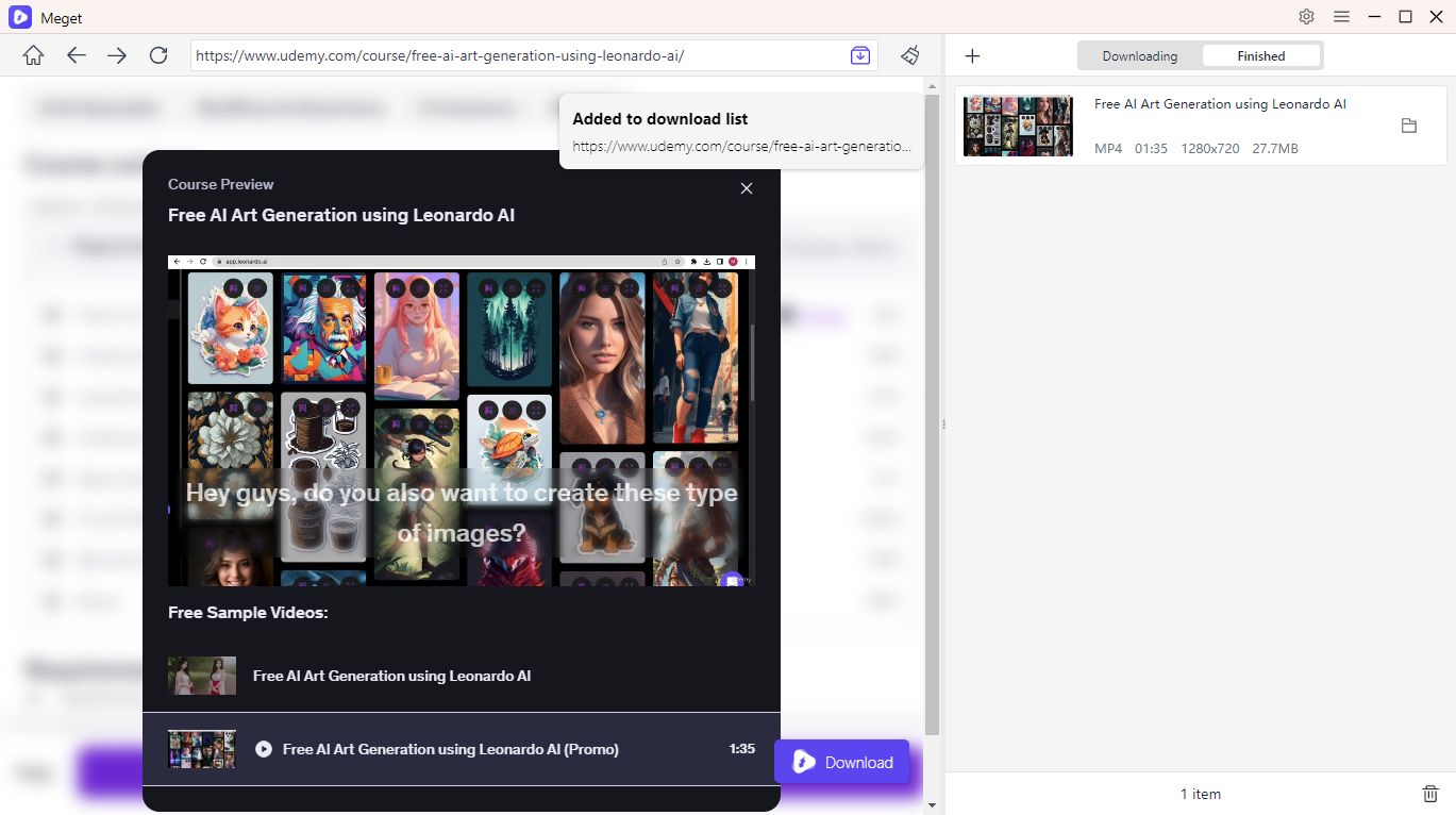 meget download udemy encryted videos
