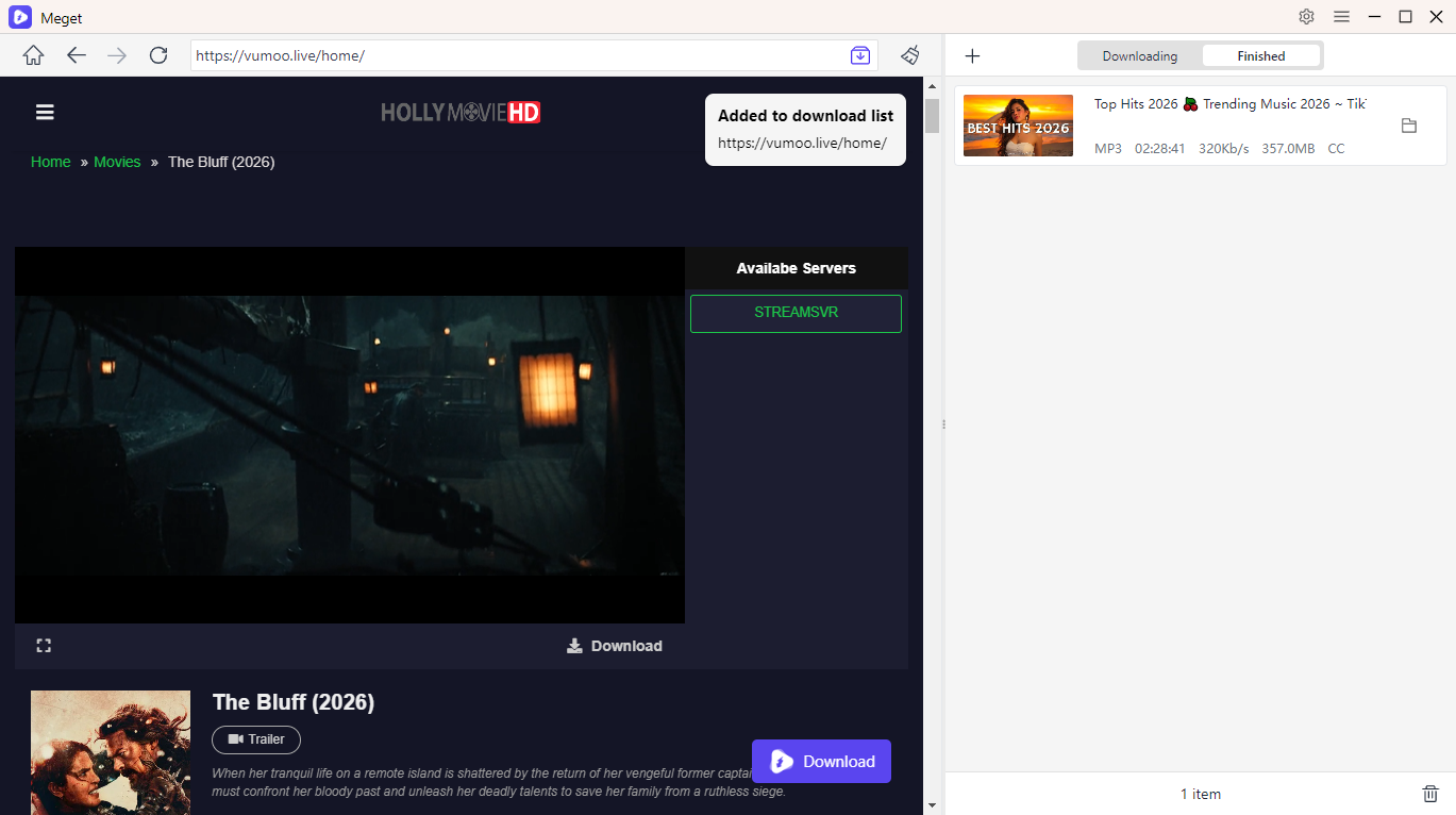 Vumoo-Filme herunterladen