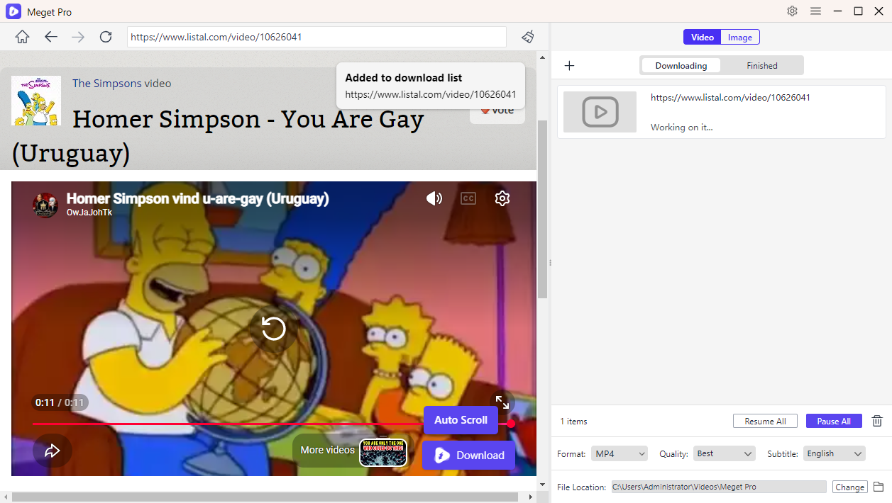 meget pro download listal videos