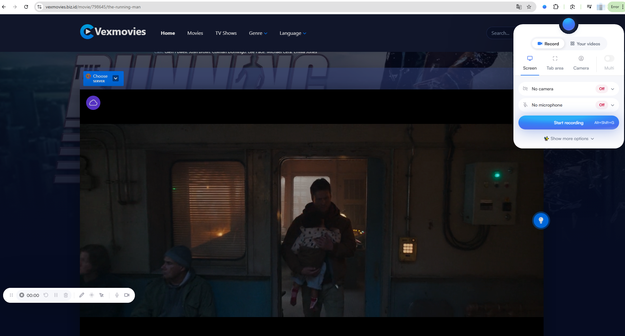 Vexmovies mit Erweiterung aufnehmen