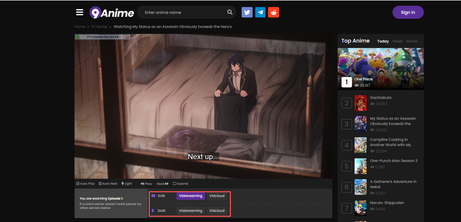 switch 9anime video servers