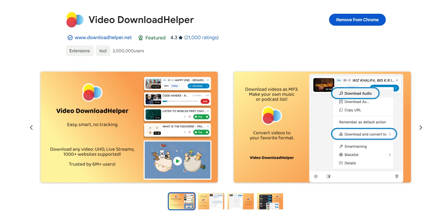 Видео DownloadHelper